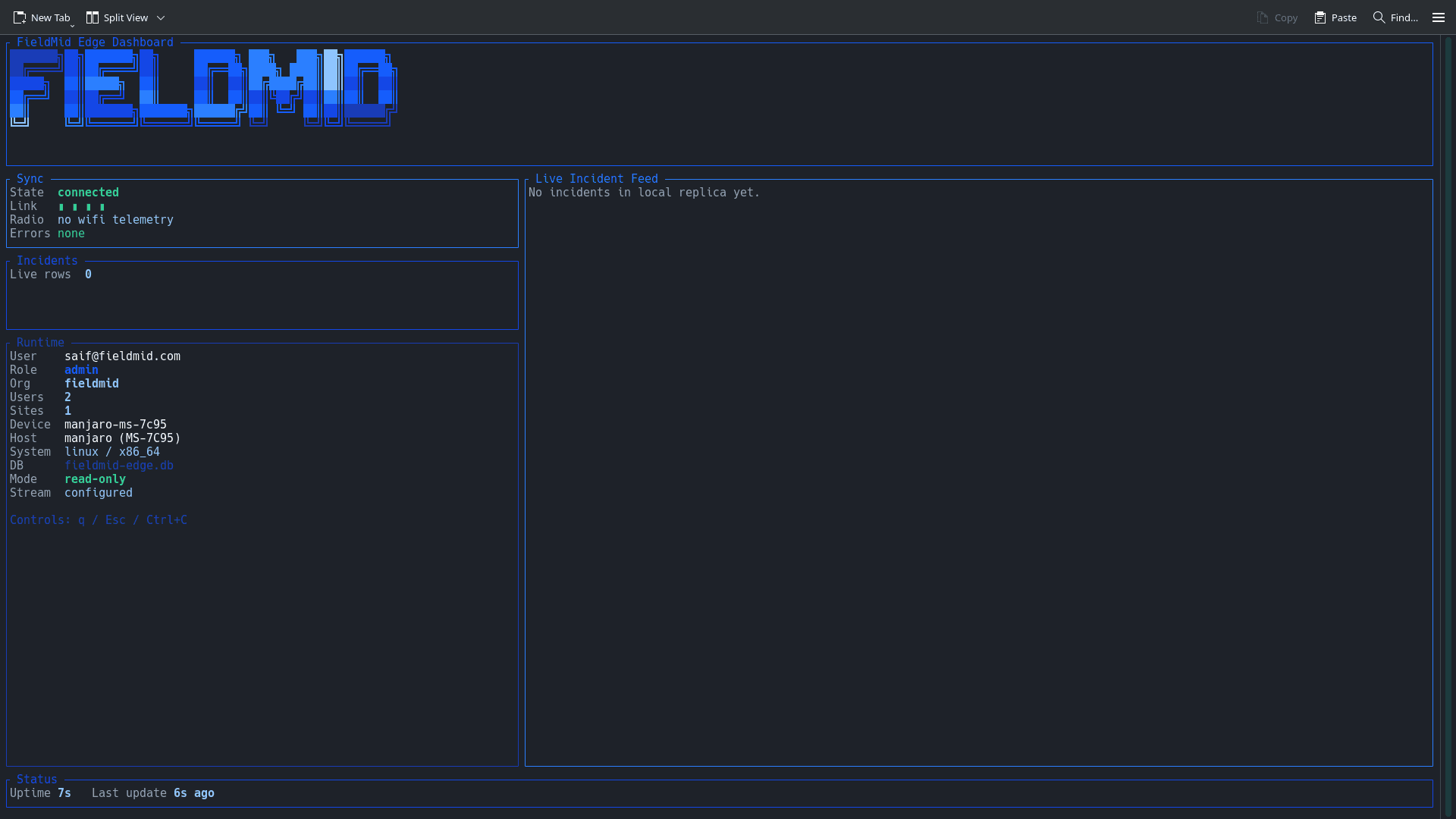 FieldMid CLI screenshot